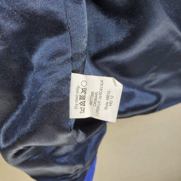 J.Crew Double Cloth Coat Size 4 Italian Fabric Preppy Funnel Lady Belted Blue - Picture 5 of 9